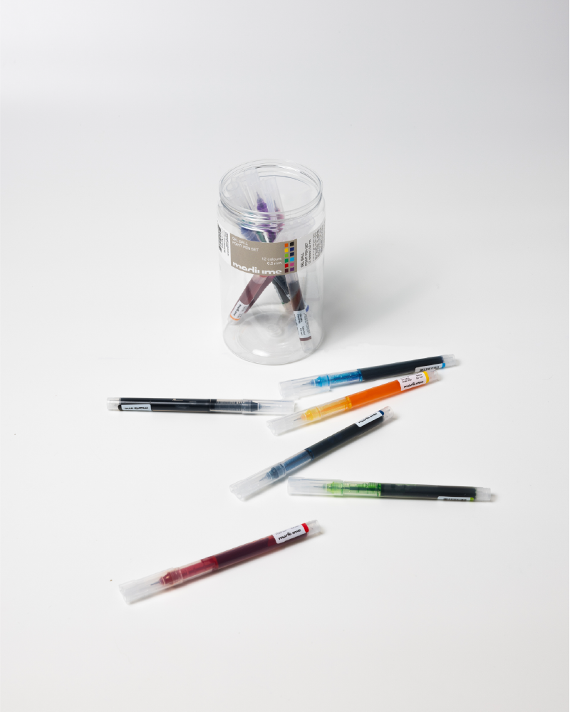 Gel Ball Point Pen Set (12 Colours)
